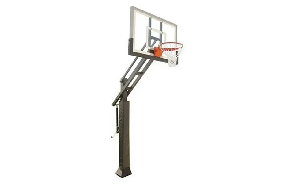 Triple Threat In-ground Adjustable Basketball Goal Hoop With 54 Glass Backboard System For Outdoor Basketball Courts Wi
