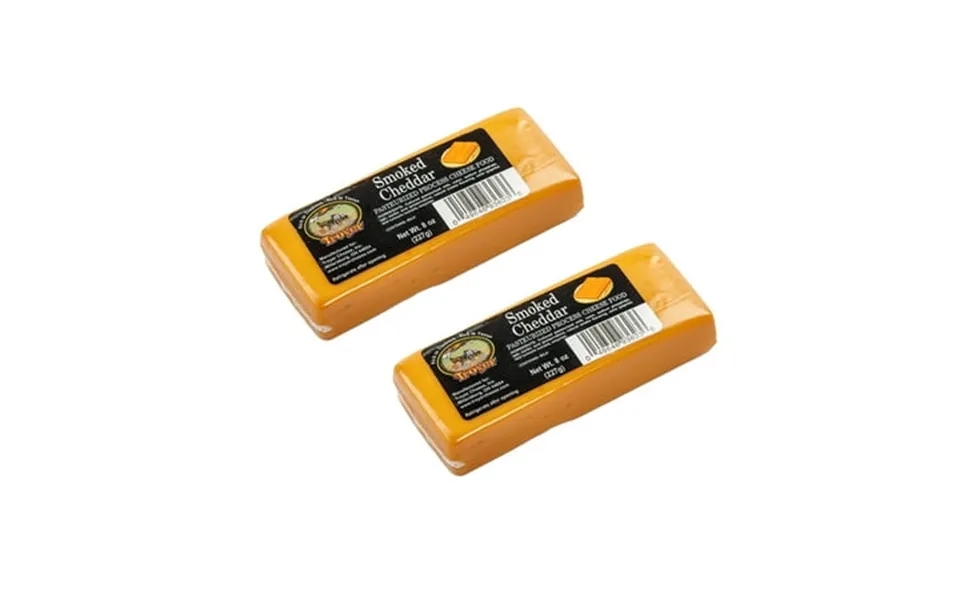 Troyer Shelf Stable Smoked Cheddar Pasteurized Process Cheese Food 8 Oz Blocks 2 Pack