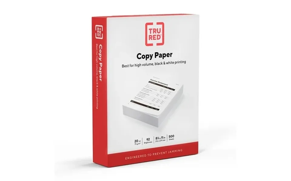 Tru Red 8.5 X 11 Copy Paper 20 Lbs. 92 Brightness 500 Ream 135855