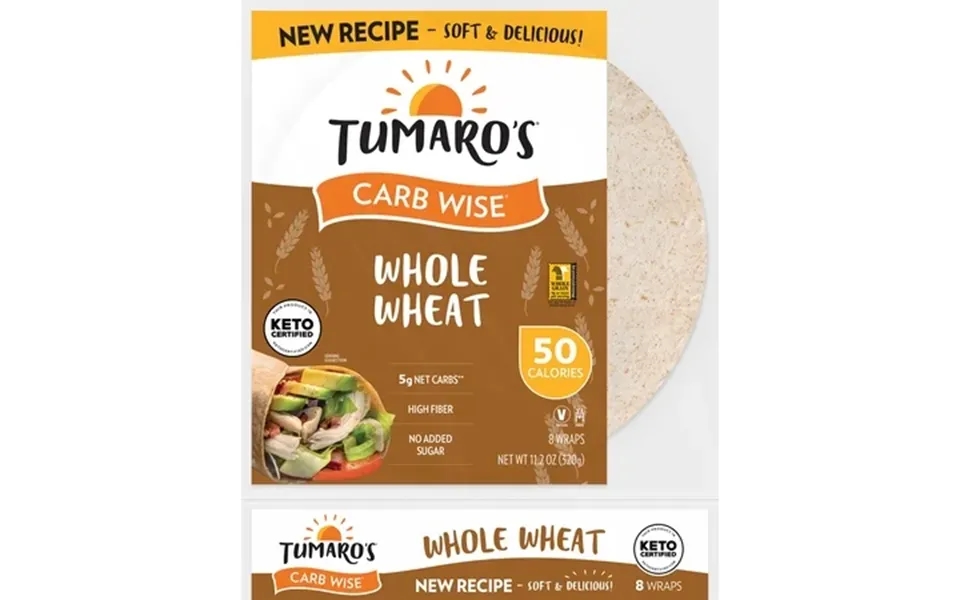 Tumaro S Carb Wise Whole Wheat Wraps 11.2oz. 8 Count