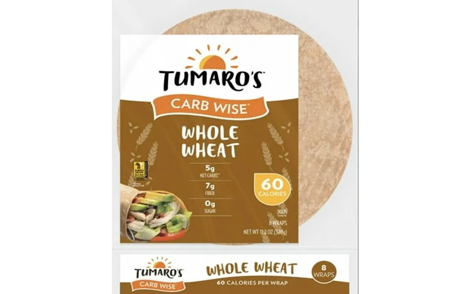 Tumaro S Carb Wise Whole Wheat Wraps 11.2oz. 8 Count
