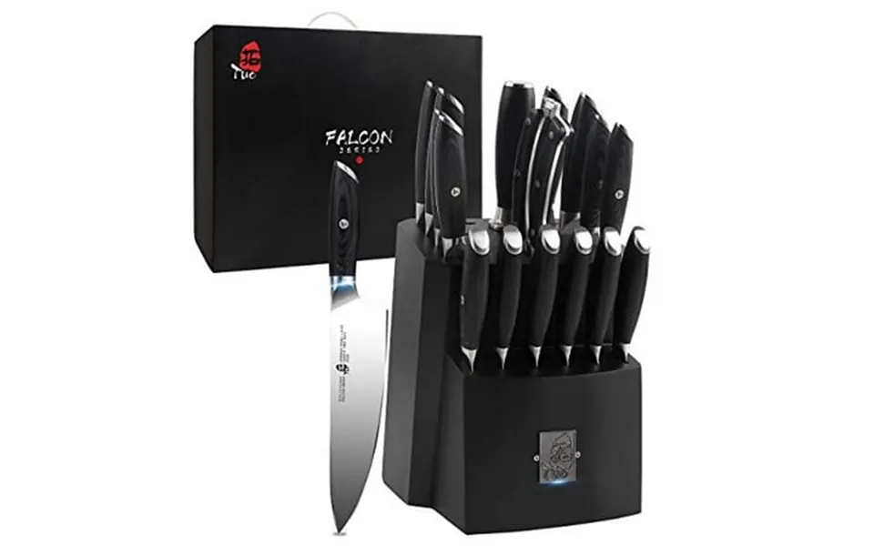 Tuo Knife Block Set - 17 Pcs Kitchen Knife Set With Wooden Block Kitchen Knife Set Honing Steel And Shears