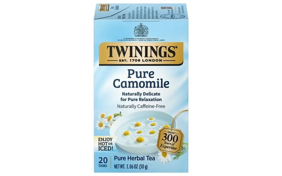 Twinings Pure Camomile Herbal Tea Bags Caffeine Free 20 Count Box