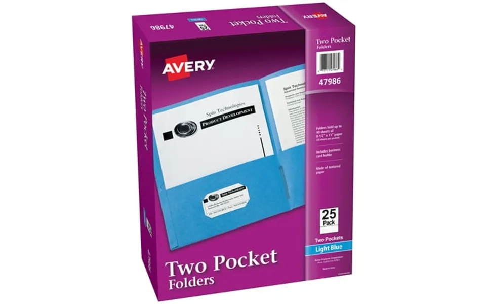 Two Pocket Folders Holds Up To 40 Sheets 25 Blue Folders 47986