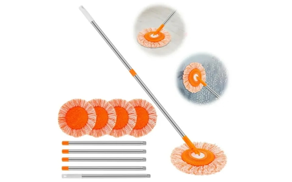 Txkrhwa 90-inch Adjustable Wall Cleaner Mop 180 Rotatable Ceiling Mop Extendable Wall Dust Cleaner With 5 Mop Head For F