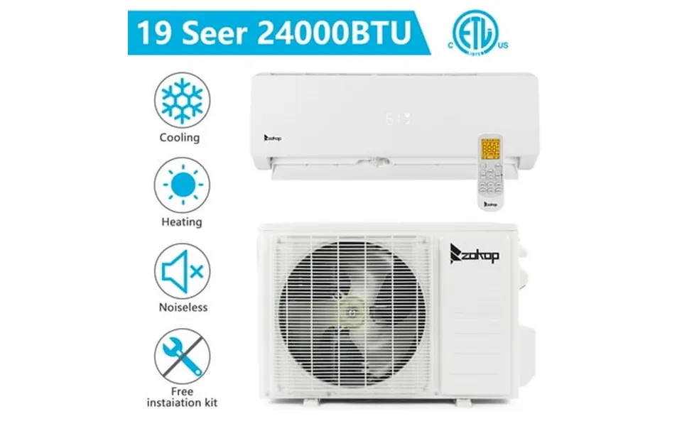 Ubesgoo 24000btu Wifi Enabled 19 Seer Split Air Conditioner With Heat White