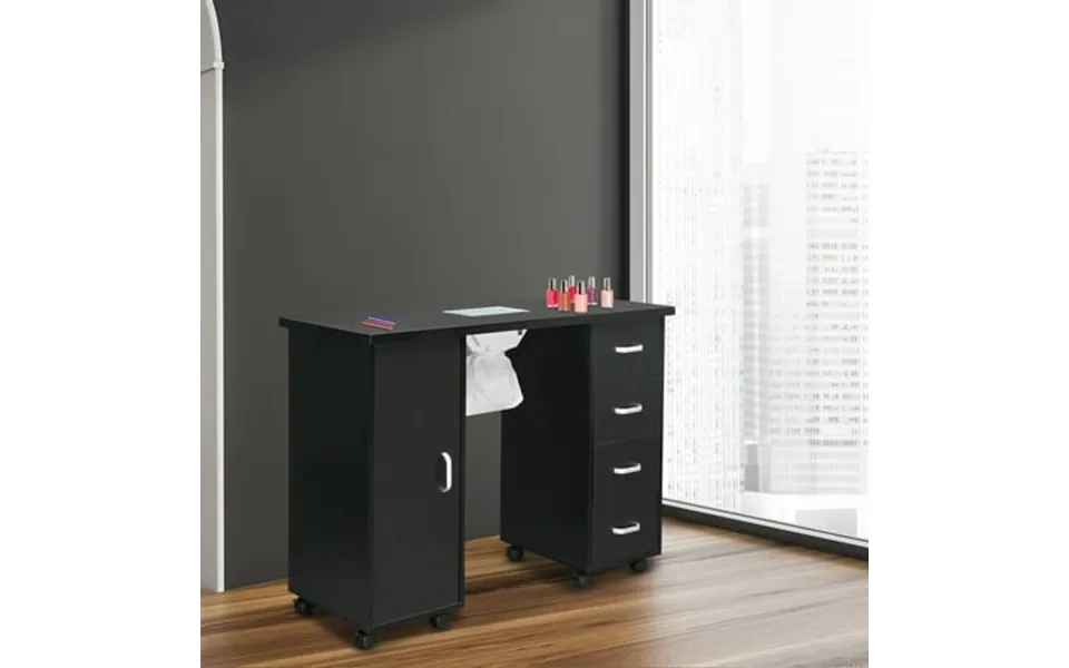 Ubesgoo 4 Removable Drawers Professional Nail Table With Fan Lack