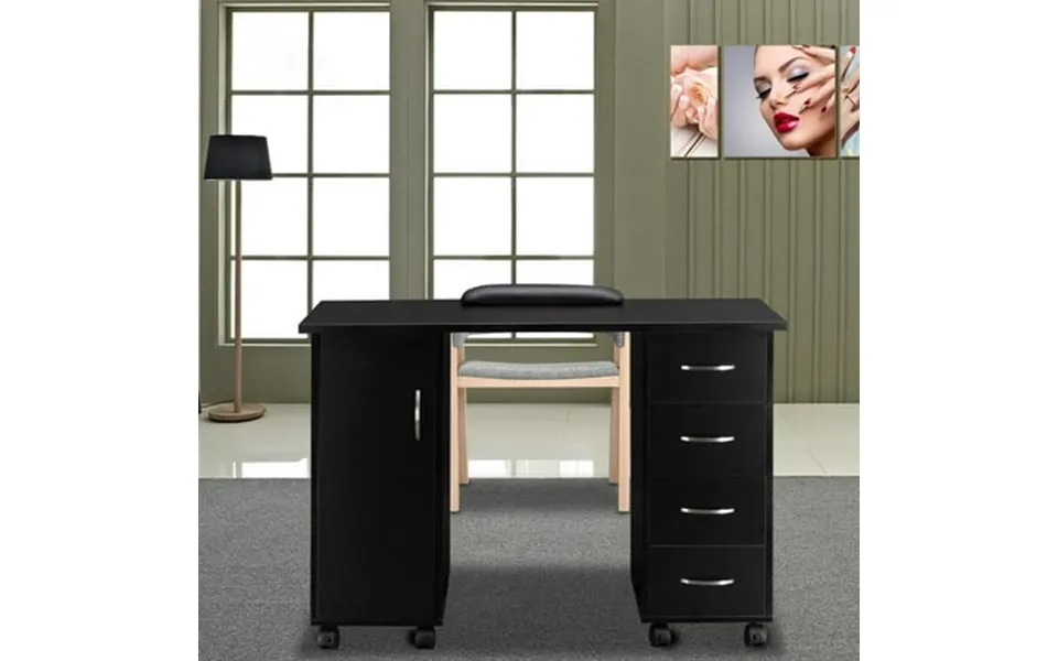 Ubesgoo Nail Table Manicure Station Beauty Spa Salon Equipment With 4 Drawers