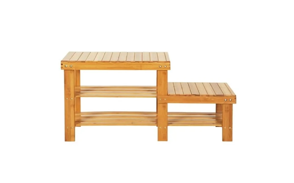 Ubesgoo Natural Bamboo 3-tier Shoe Storage Rack Bench For Entryway Living Room Bedroom Bathroom