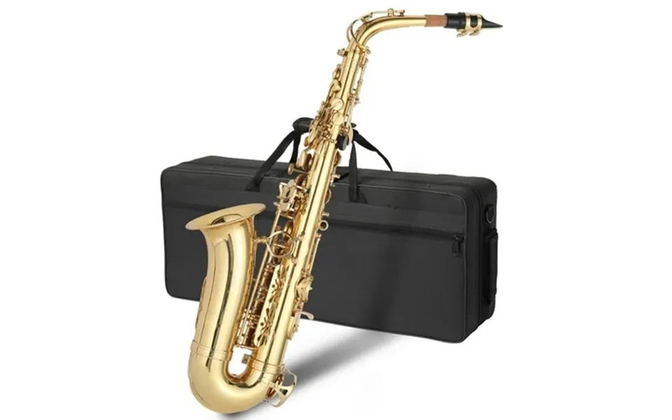 Ubesgoo Professional Alto Drop E Saxophone Sax Gold W Case Mouthpiece & Accessories