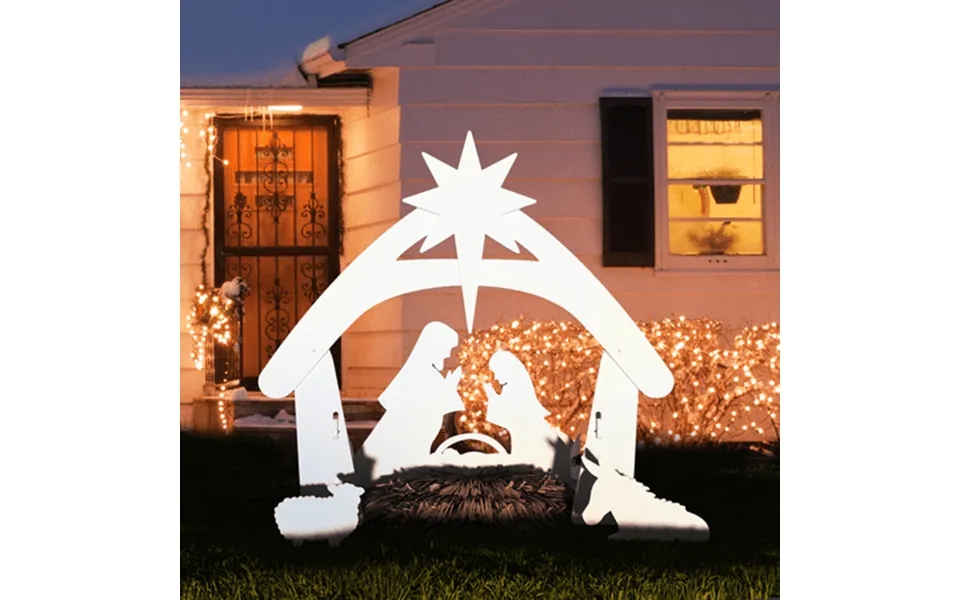 Ubesgoo Weatherproof Lawn Nativity Scene Yard Display Outdoor Nativity Sets For Christmas