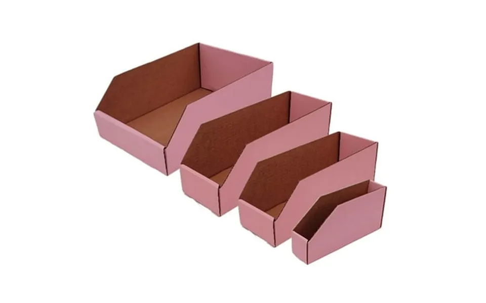Ucanpack Pink Corrugated Bin Kraft Inside 10x12x4 Inches - 50 Pack Pink Storage Boxes Small