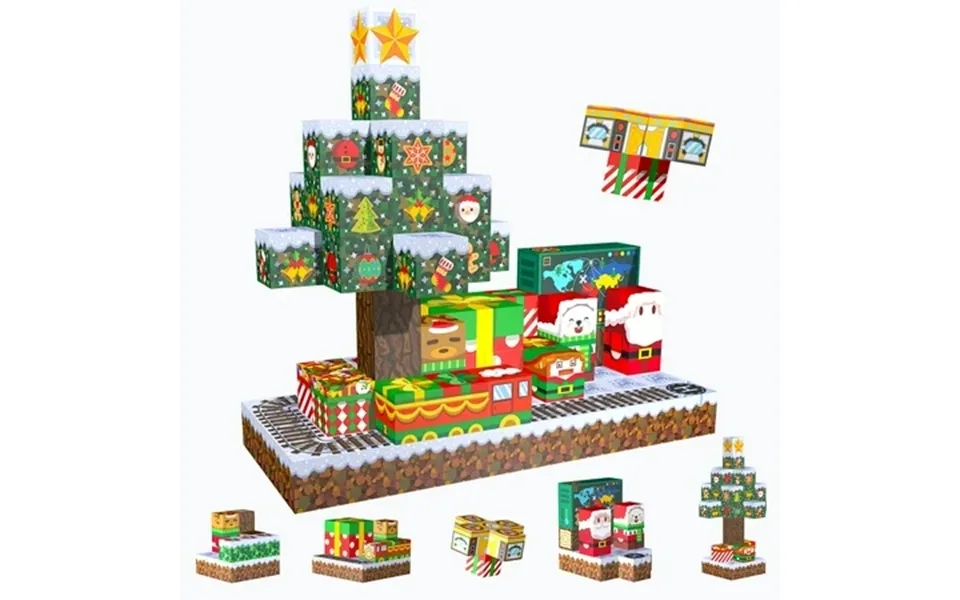 Ucradle 104 Pieces Magnetic Blocks Build Christmas-themed Mine Magnet World Set Magnetic Tiles Building Toys For Kids St