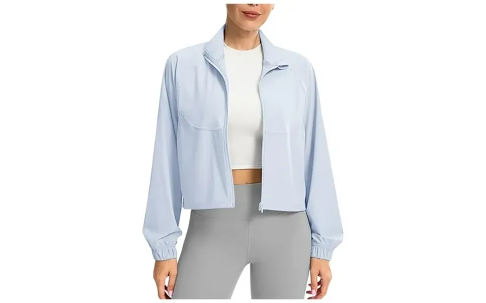 Ujnder Women S Athletic Workout Jacket Lightweight Upf 50 Plus Long Sleeve Shirts Zip Up Cropped Sun Jacket Sun Protecti