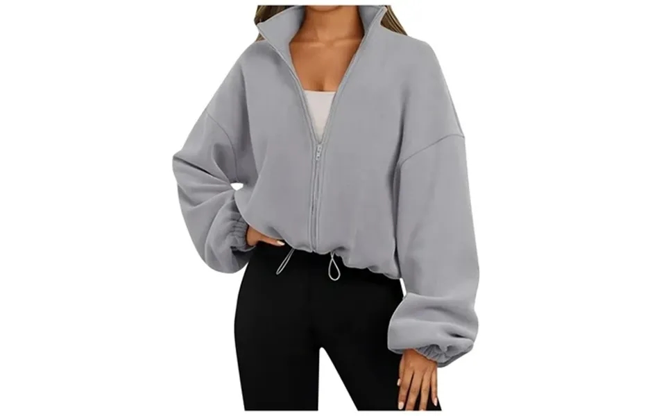 Ujnder Zip Up Hoodie Women Oversized Sweatshirt Cropped Jacket Jacket Workout Coat Style Pockets Cardigan Cropped Jacket
