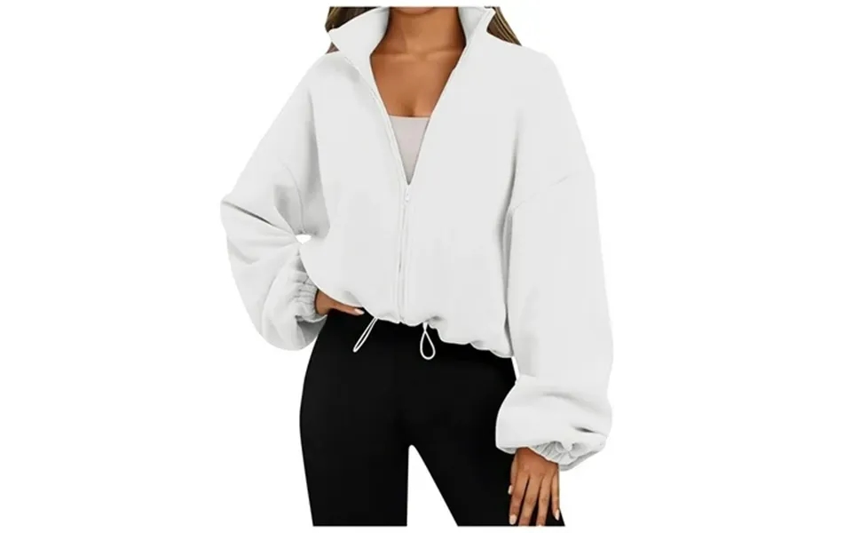 Ujnder Zip Up Hoodie Women Oversized Sweatshirt Cropped Jacket Jacket Workout Coat Style Pockets Cardigan Cropped Jacket
