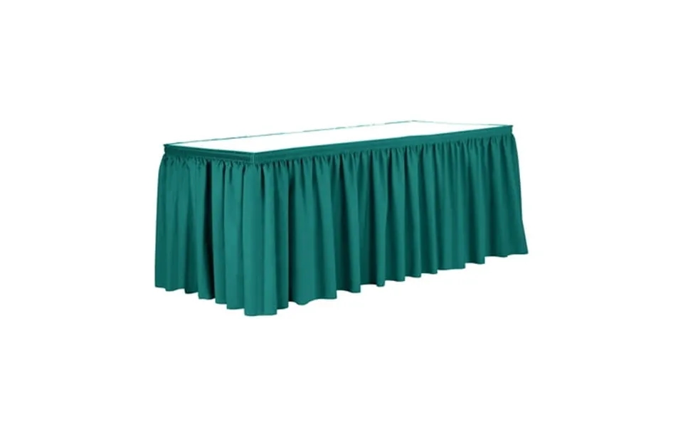 Ultimate Textile 14 Ft. Shirred Pleat Polyester Table Skirt Jade