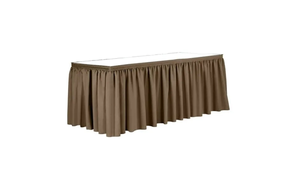 Ultimate Textile 17 Ft. Shirred Pleat Polyester Table Skirt Toast Dark Brown