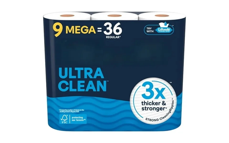 Ultra Clean Toilet Paper 9 Mega Rolls 36 Regular Rolls Packaging May Vary