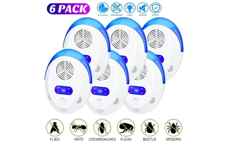 Ultrasonic Pest Repeller 6 Pack Ultrasonic Frequency Conversion Insect Control Spider Repellent Plug In Indoor Mouse Det