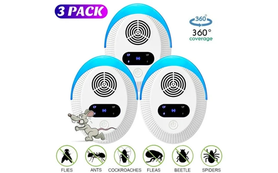 Ultrasonic Pest Repeller Pack Of 3 Pest Control Ultrasonic Repellent Electronic Insects Rodents Repellent For Mosquito M
