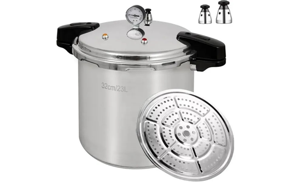 Unifull 24 Quart 23 Liter Pressure Cooker Pressure Canner With Pressure Gauge Pressure Relief Is 10 Or 15 Psi - 5% With