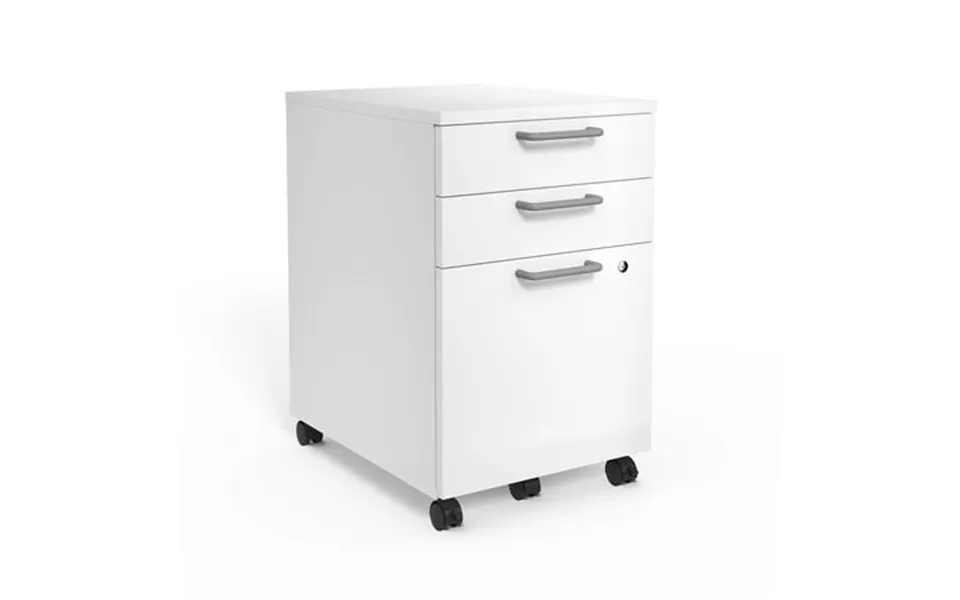 Union & Scale Essentials 3-drawer Vertical File Cabinet Mobile Pedestal Letter Legal White 21