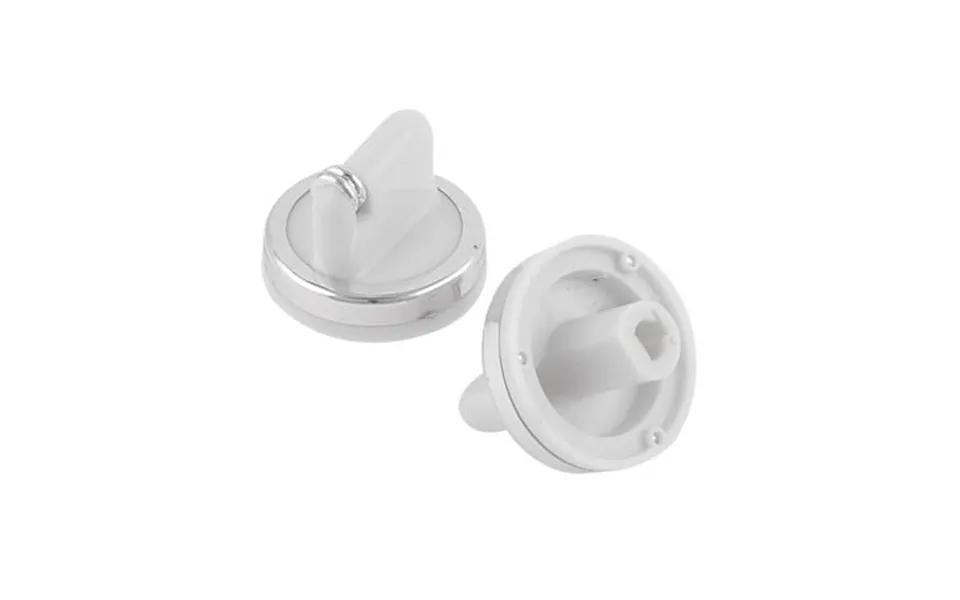 Unique Bargains 2pcs White Silver Tone Plastic Rotary Water Heater Knob