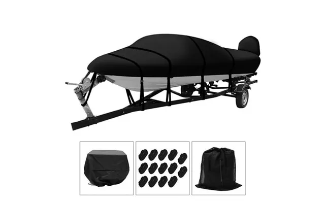 Unique Bargains V Hull Boat Cover For Bayliner Tri-hull Fishing Runabout Boat 23-24ft Black Width Up To 102 product image
