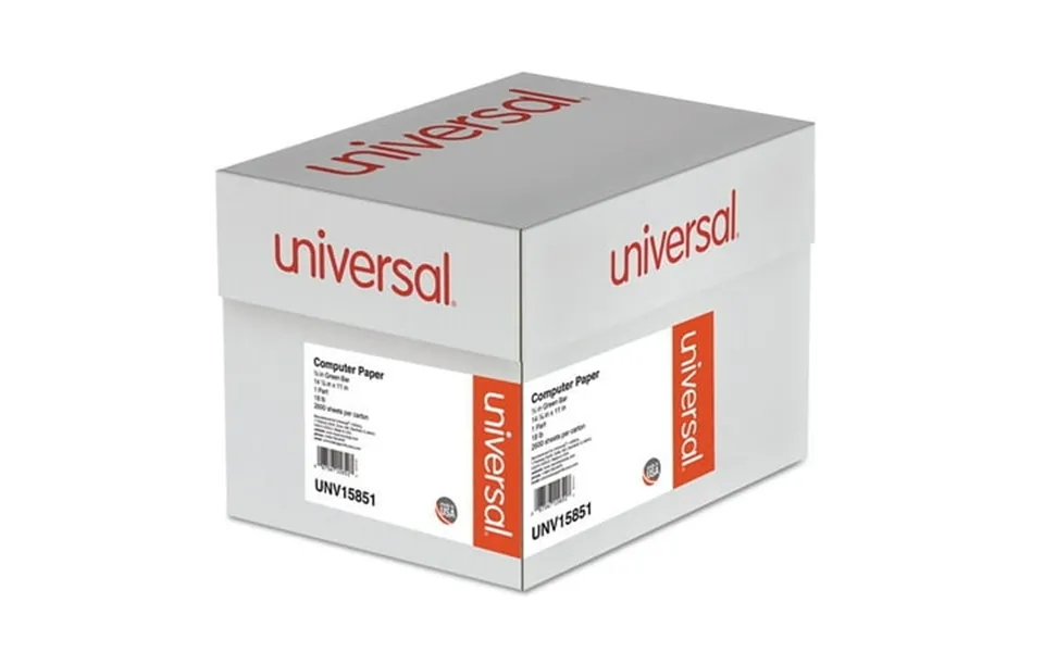 Universal Green Bar Computer Paper 18lb 14-7 8 X 11 Perforated Margins 2600 Sheets Azrunv15851