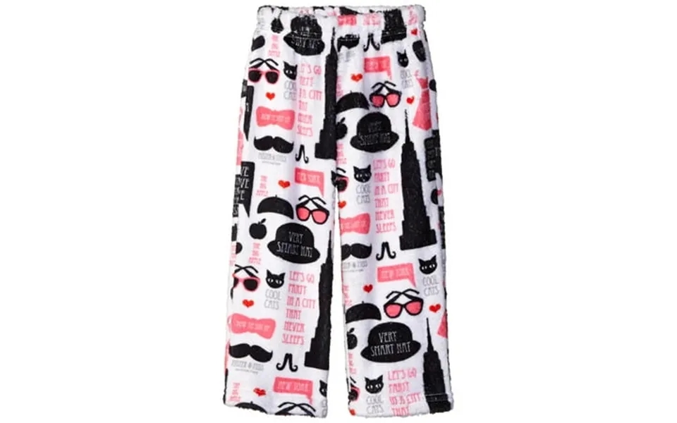 Up Past 8 Big Girls Pajama Pants Plush Female 2t-16 Ny City Size 2t