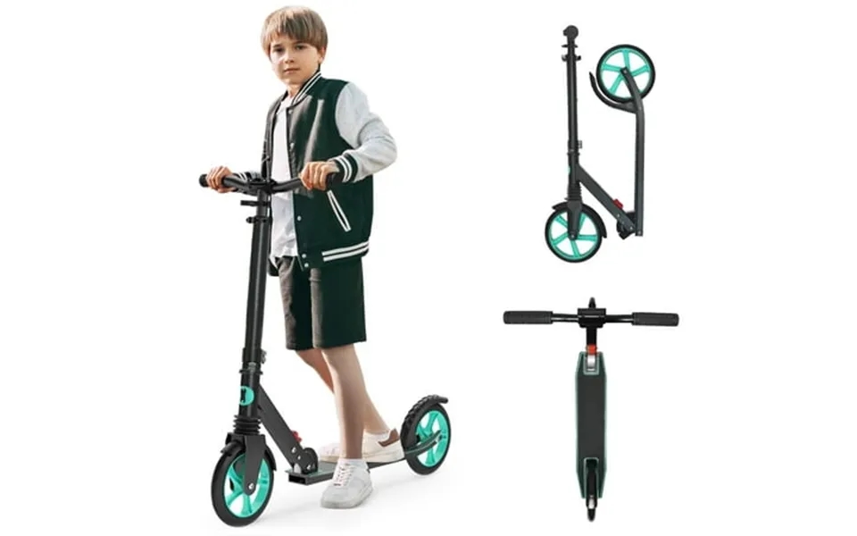 Upgo Kick Scooter For Teens Kids & Adults Max 240 Lbs Foldable 8-inch Wheels 4 Adjustable Levels Aqua