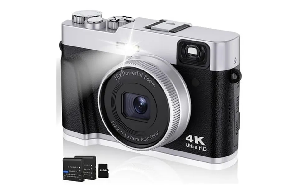 Upgraded 4k Digital Camera With Sd Card Autofocus 48mp Digital Camera With Flash Viewfinder & Dial Vlogging Camera For P