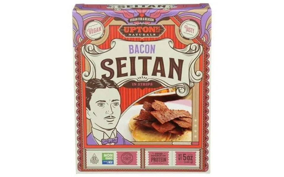 Uptons Naturals Bacon Seitan 5 Ounce -- 6 Per Case