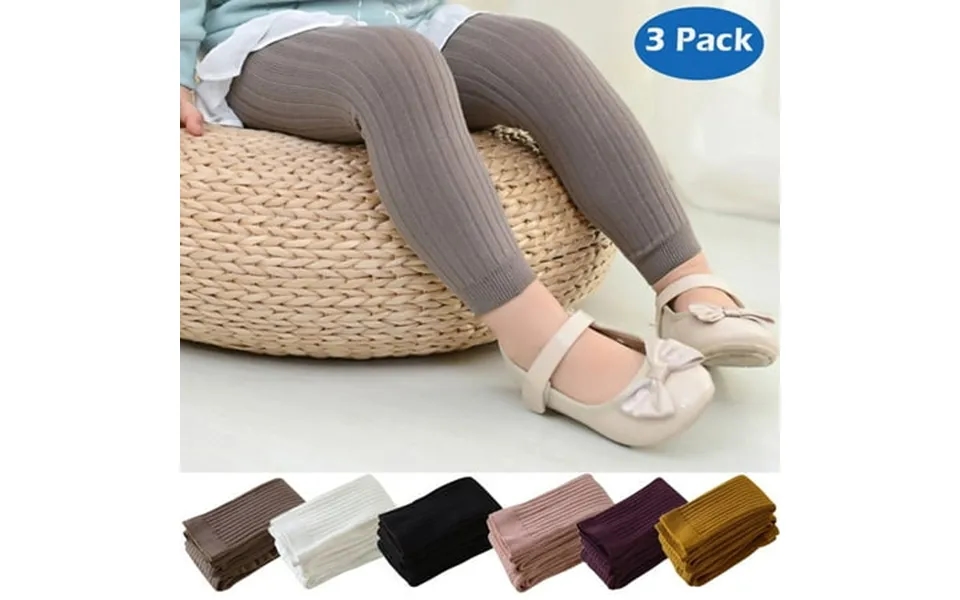 Urmagic 0-5y Toddler Kids Cotton Warm Tights Stockings 3-pack Baby Girl Solid Color Basic Pantyhose Pants Trousers