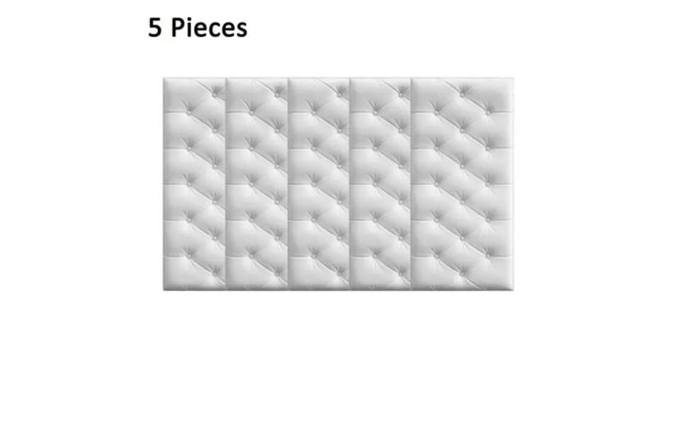 Urmagic 5pcs 3d Self-adhesive Leather Wall Stickers Thicken Anti-collision Waterproof Wall Mat Cushion For Kids Room Bed