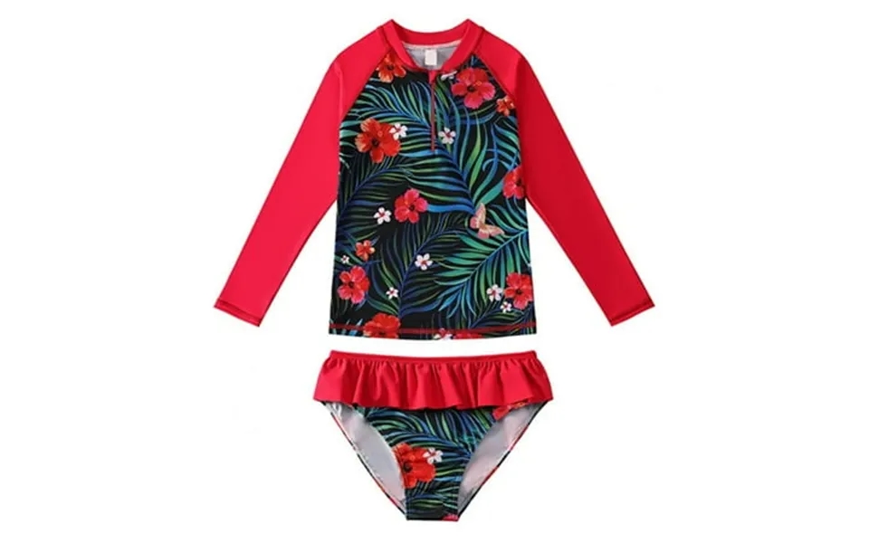 Urmagic Toddler Kid Girls Rash Guard 2-piece Swimsuit Set - Long Sleeve Bikini With Upf 50 Sun Protection 3-4 Years