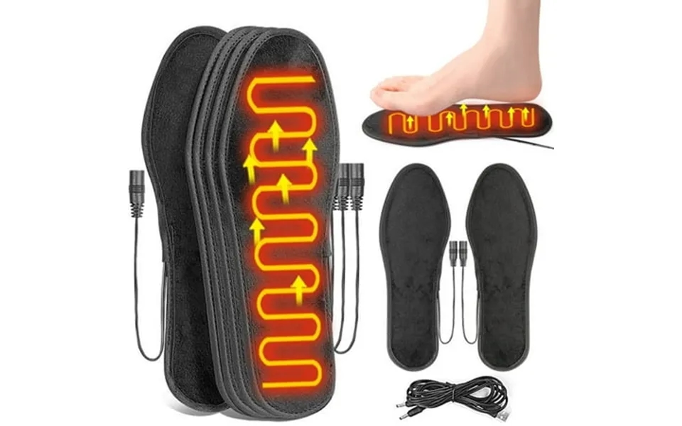 Usb Heating Insole For Men And Women - Short Velvet Foot Warmer With Usb Interface For Fast Charging And Heating*2 Pack