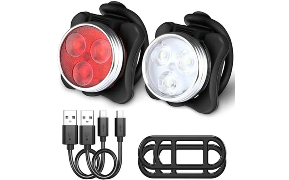 Usb Rechargeable Bike Light Set Super Bright Front Headlight And Rear Led Bicycle Light 650mah Lithium Battery 4 Light M