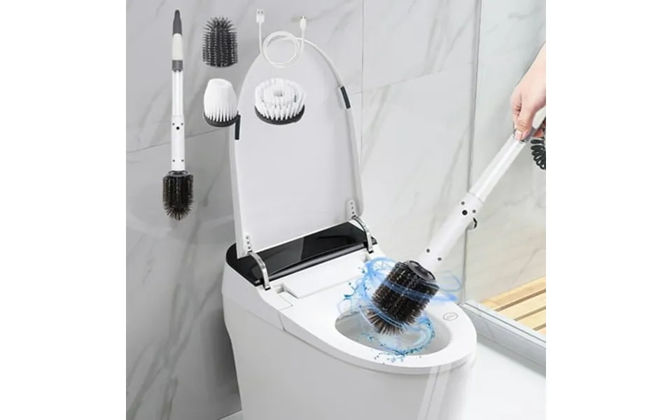 Uscallm Electric Toilet Brush Electric Toilet Scrubber With Reservoir Bottle Toilet Brush Cleaner Set With 3 Brush Heads