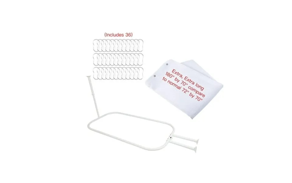 Utopia Alley Rustproof Wall Mounted Aluminum Hoop Shower Rod With Ceiling Support For Clawfoot Tub 45