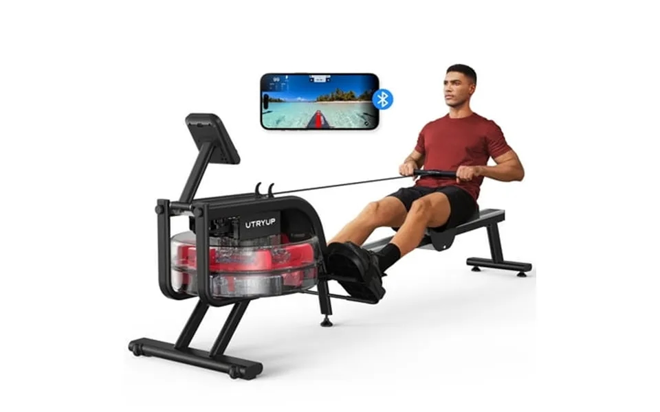 Utryup Water Rowing Machines 16 Levels Of Quiet Resistance Foldable Compact Rowing Machine 350 Lb Weight Capacity With B
