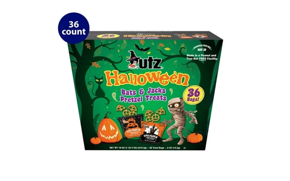 Utz Halloween Bats And Jacks Pretzel Treats 0.5 Oz 36 Count