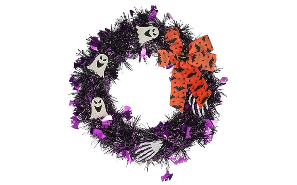 Uutvmp Halloween Ghost Wreath - 13.78inch Gothic Garland With Ghost Hand Design Artificial Roses Perfect For Haunted Hou