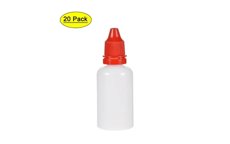Uxcell 1 Oz Empty Small Mouth Squeezable Dropper Bottle Plastic Red 20 Pcs