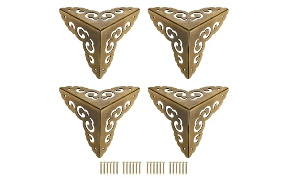 Uxcell 50x50x50mm Metal Box Corner Protectors Brass Matte Sealing Bronze Tone 4 Pack