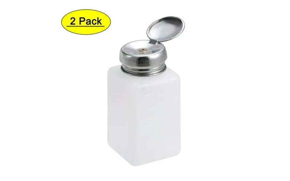 Uxcell 6.09 Alcohol Liquid Press Pumping Dispenser Nail Polish Empty Bottle 2 Pack
