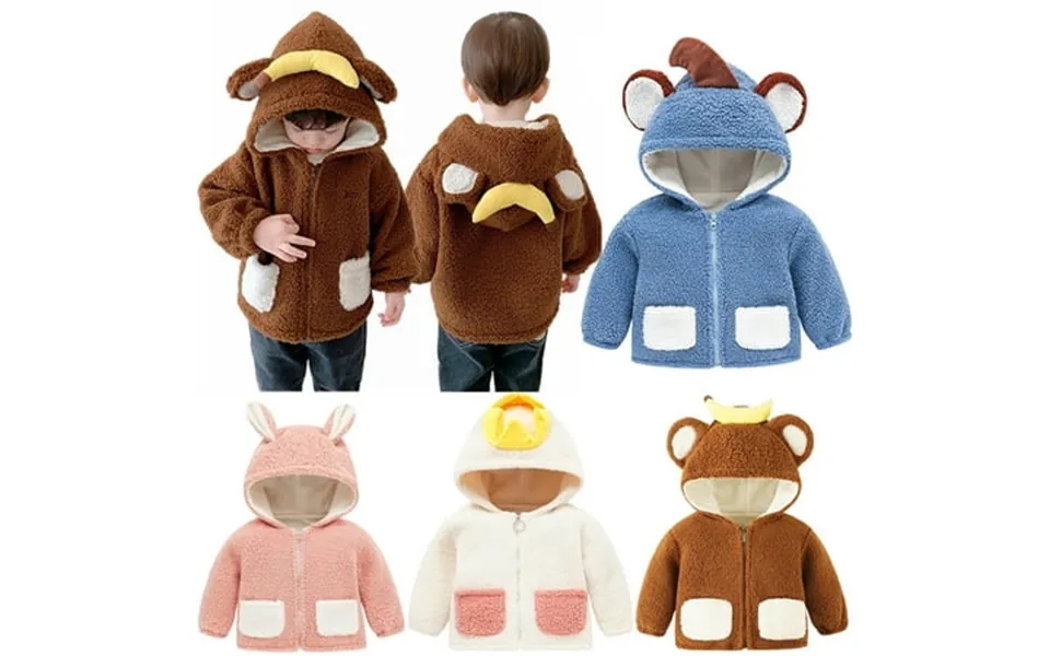 Uxgjfwu Infant Flannel Jacket Winter Warm Kids Hoodie Jacket Girls Boys Jacket Knit Outwear Hooded Jacket