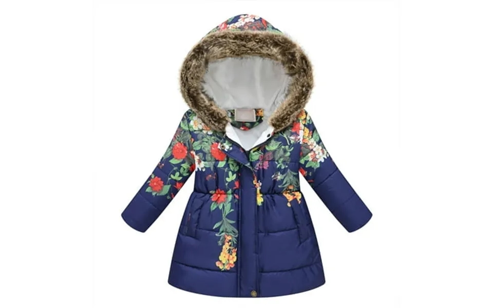 Uxgjfwu Toddler Baby Floral Print Jacket Parkas Hoodies Tops For Kids Winter Thick Warm Windproof Coat Outwear Jackets