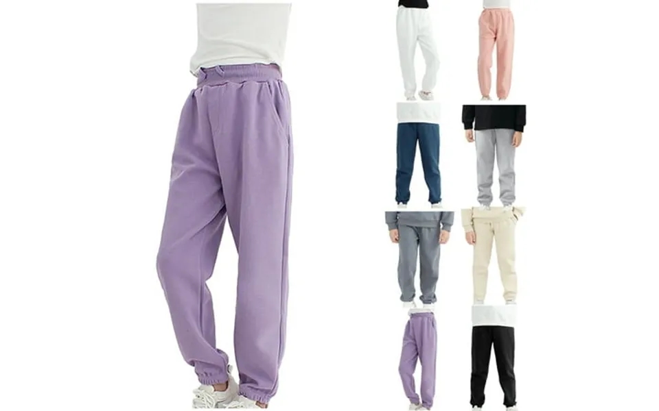 Uxgjfwu Toddler Sweatpants Big Boys Girls Drawstring Pants Elastic Waistband Pants Solid Color Loungwear Pants Casual Ki